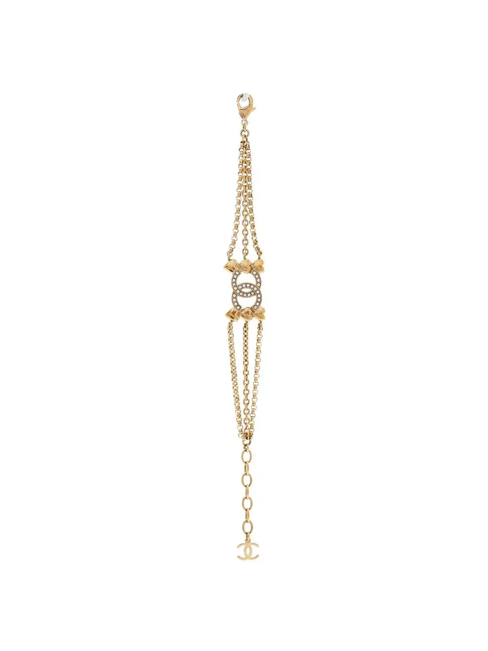 Chanel Cc Heart Triple Chain Bracelet #299324C14B